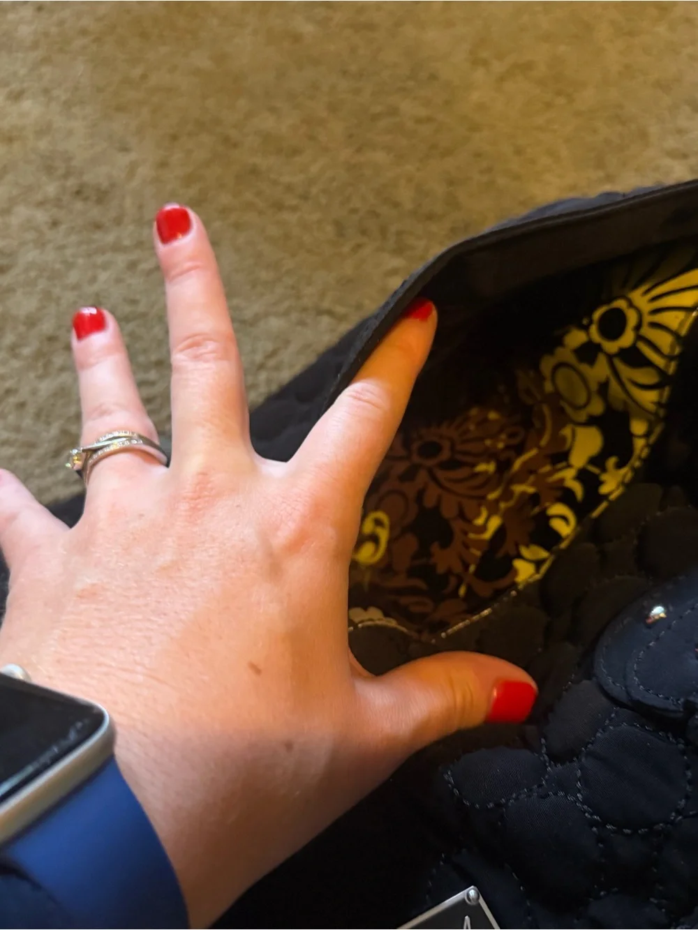 Vera Bradley Quilted Black diaper bag